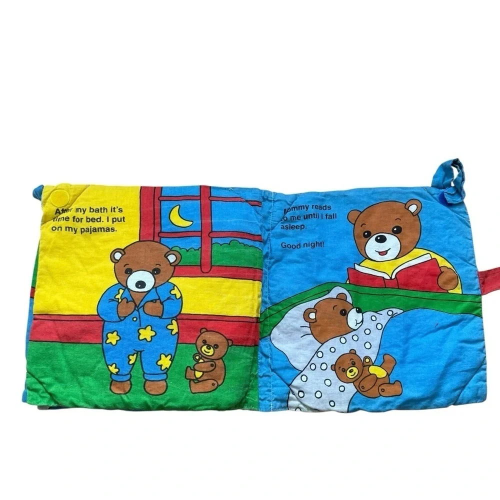 4/$25 Vintage Baby’s First Book Club Teddy’s Day Washable Fabric Colorful Plush